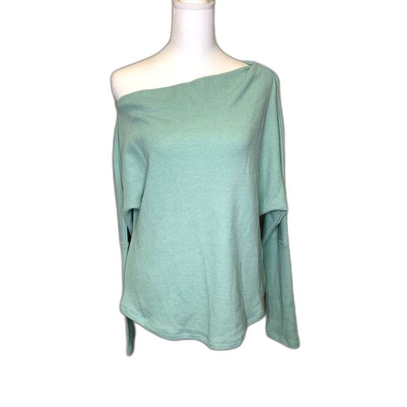 AEMI+CO Off Shoulder Dolman Sleeve‎ Waffle Weave Top Medium - Picture 1 of 11